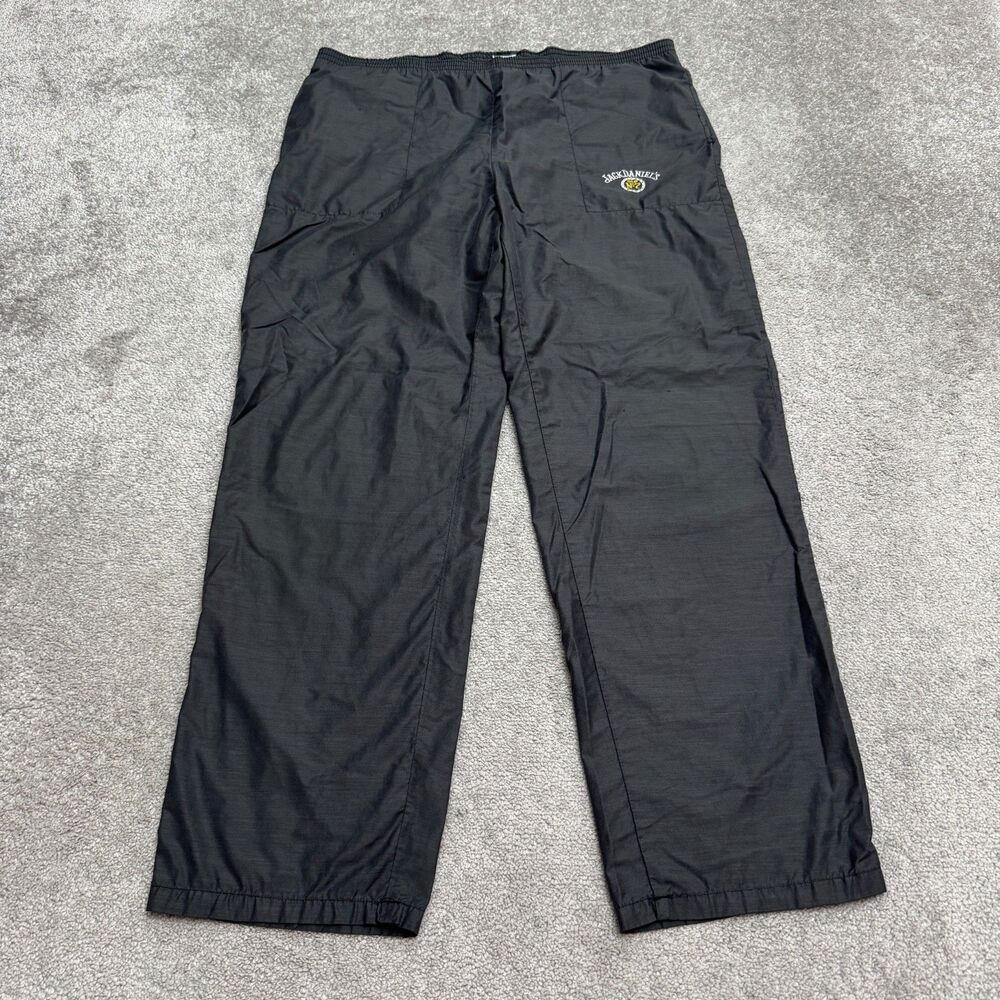 Vintage Swingster Track Pants Mens Large Grey Jack Daniels Embroidered Windpants
